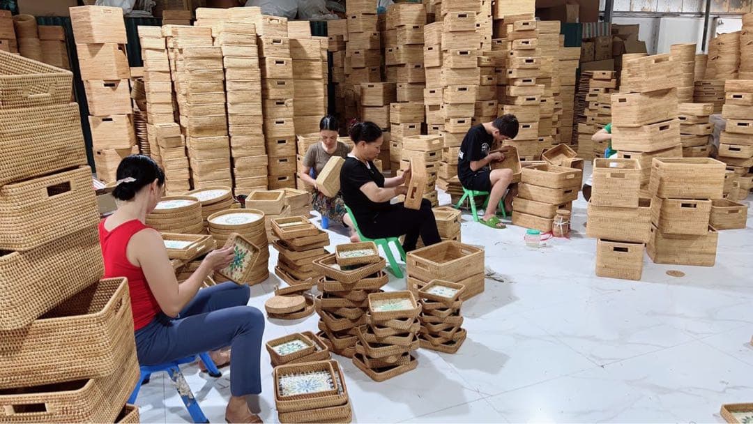 【新品】ラタン バスケット 3点セット 深型 収納かご アジアン雑貨 ナチュラル