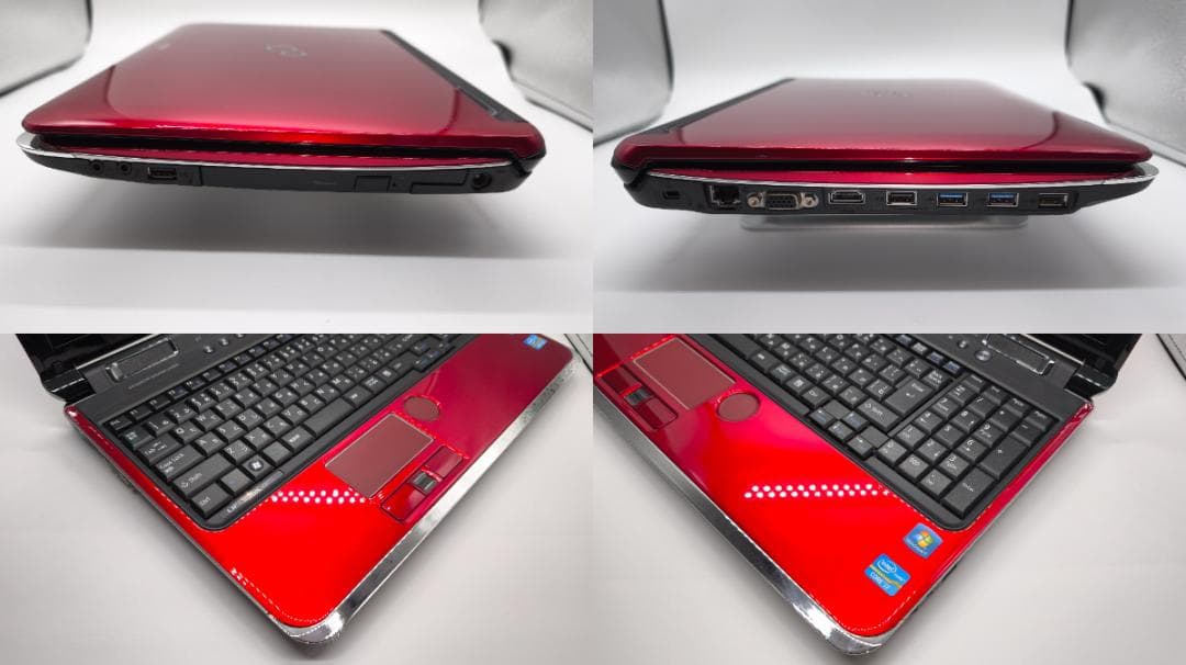 【富士通】中古 ノートパソコン FMV Core i7 新品バッテリー 赤