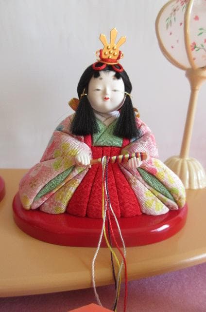 るんるん　吉徳購入　 送料込み　ガラスケース 親王飾り　木目込み 二人飾り