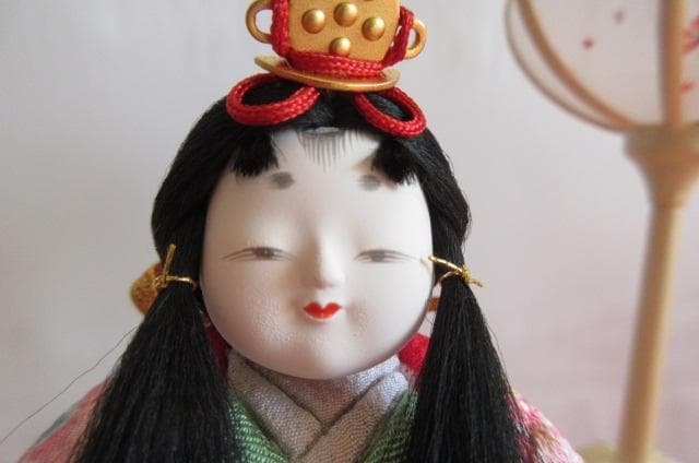 るんるん　吉徳購入　 送料込み　ガラスケース 親王飾り　木目込み 二人飾り