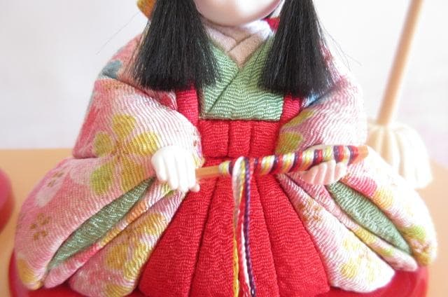るんるん　吉徳購入　 送料込み　ガラスケース 親王飾り　木目込み 二人飾り