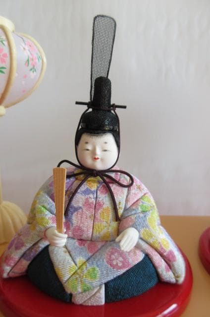 るんるん　吉徳購入　 送料込み　ガラスケース 親王飾り　木目込み 二人飾り