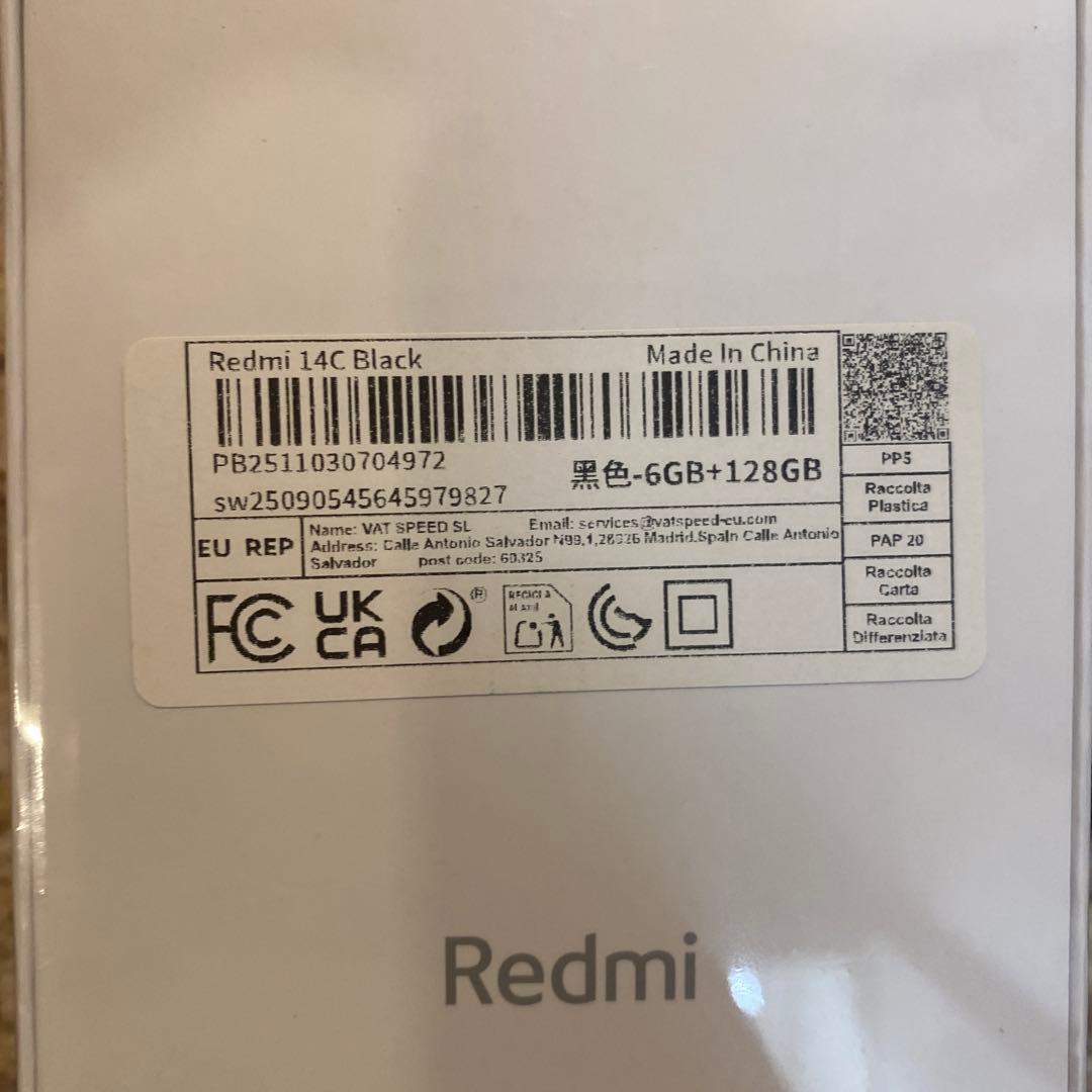 Redmi 14C 黒色 6GB/128GB