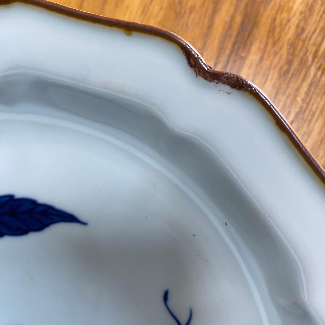 有田焼・源右衛門窯 栗絵柄染め付け 3枚深皿 お値段は2枚分価格です。