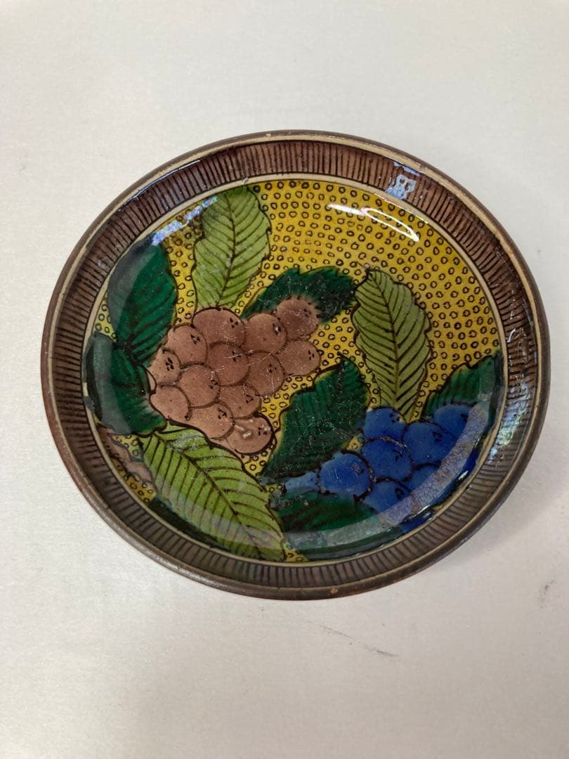 古九谷　吉田屋　青手九谷葡萄図丸皿　20枚