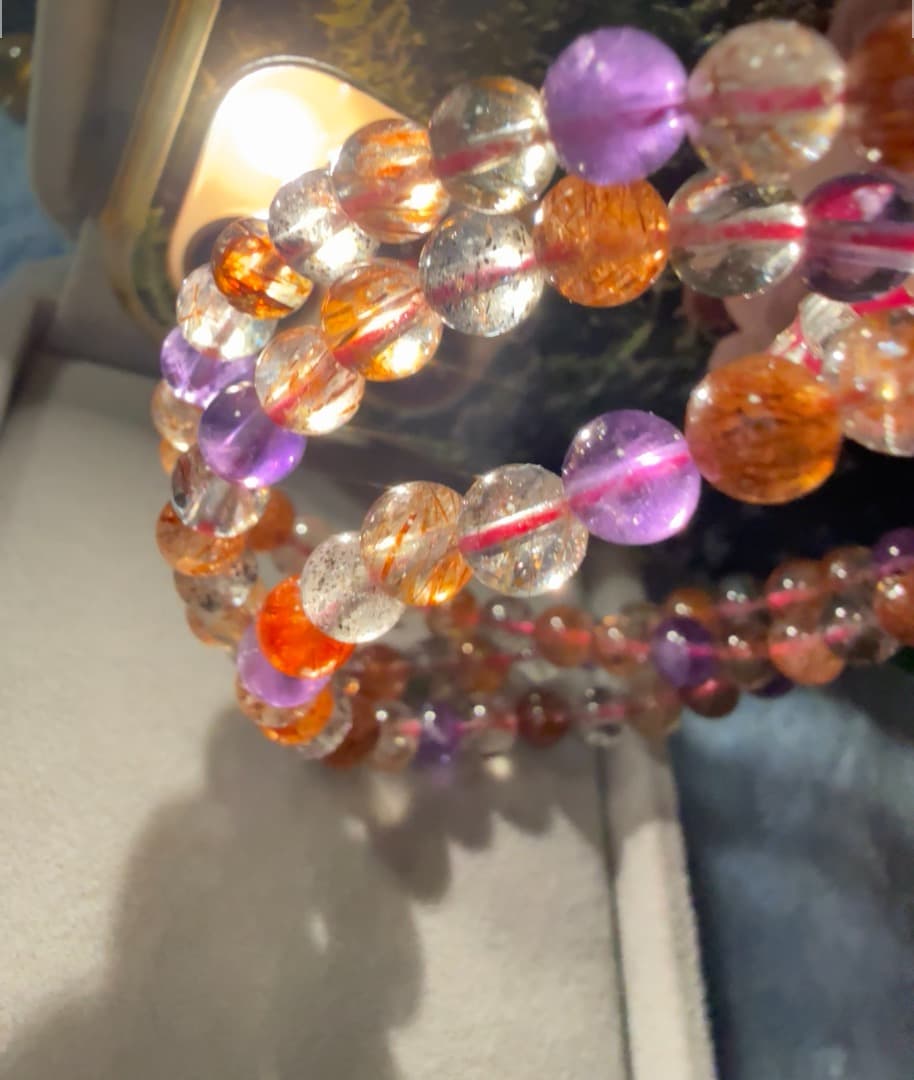 ブラッククリスタルスーパー7クリスタルブレスレット