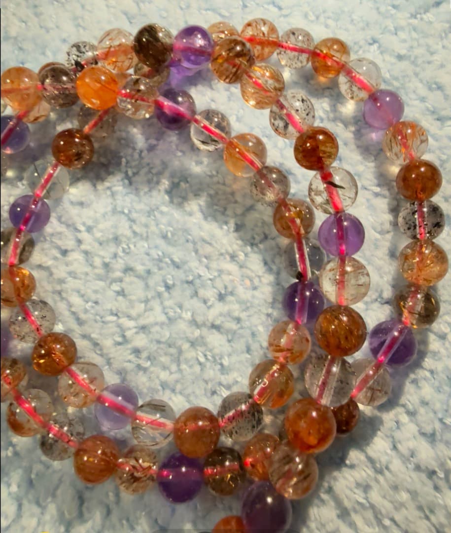 ブラッククリスタルスーパー7クリスタルブレスレット