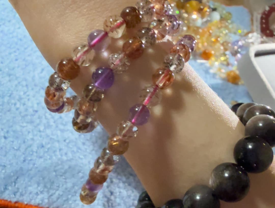 ブラッククリスタルスーパー7クリスタルブレスレット