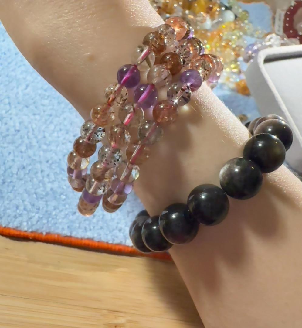 ブラッククリスタルスーパー7クリスタルブレスレット