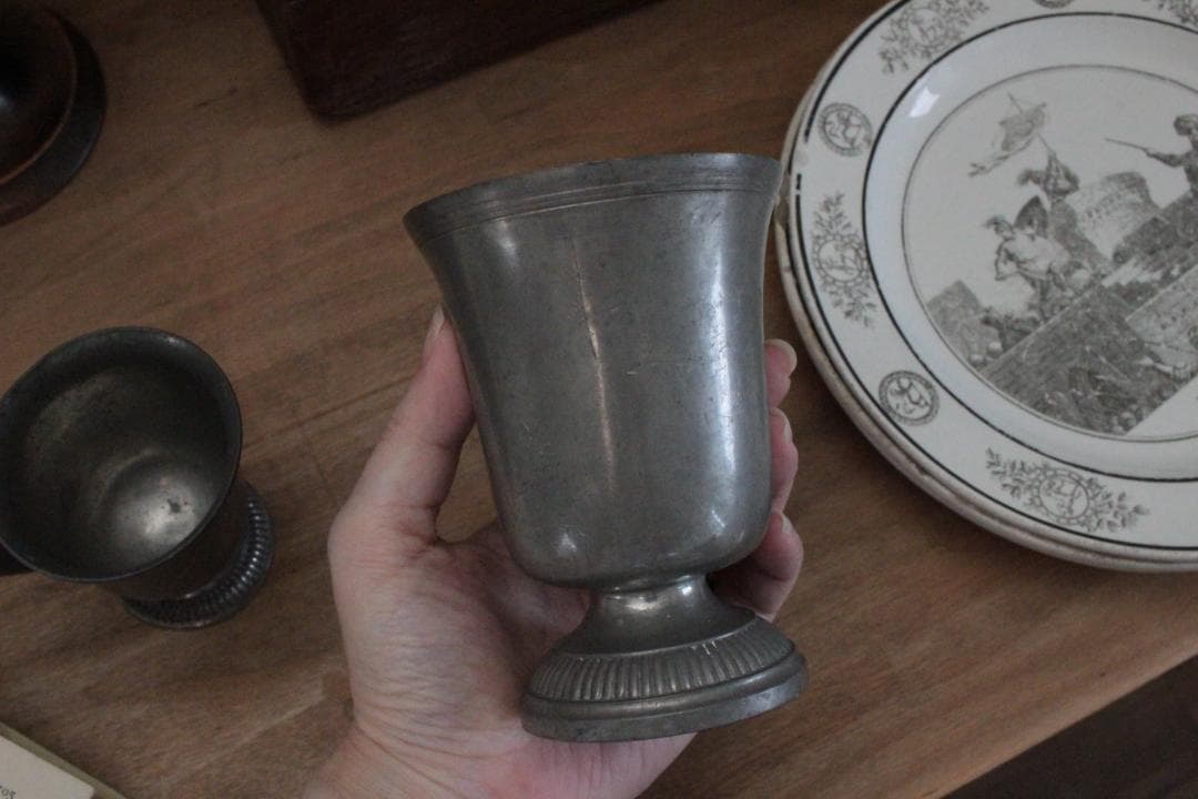 étain エタンゴブレット/フランスアンティーク・無骨