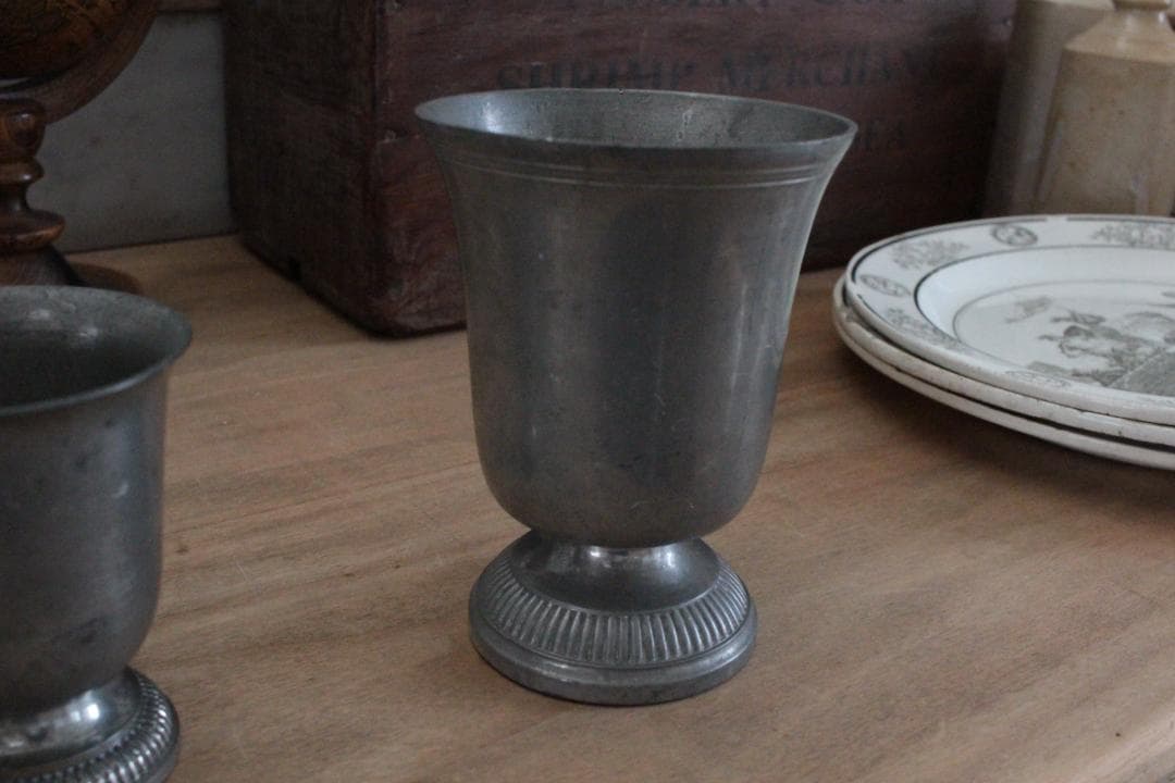 étain エタンゴブレット/フランスアンティーク・無骨