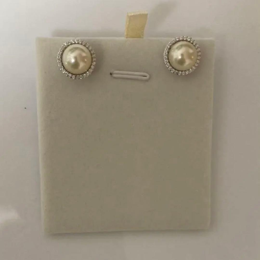 南洋真珠シャンパンゴールドのピアス9.9mm