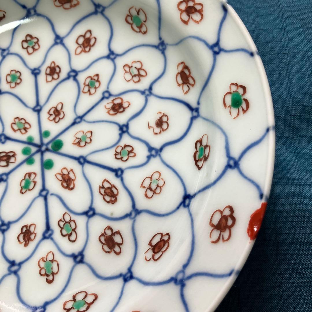 天啓年製 網目更5客 アンティーク 古九谷