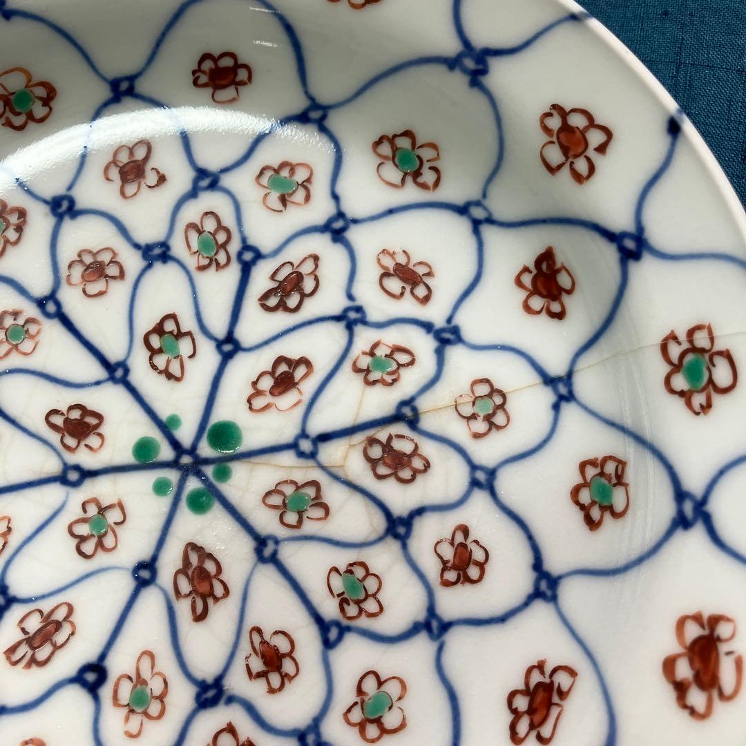 天啓年製 網目更5客 アンティーク 古九谷