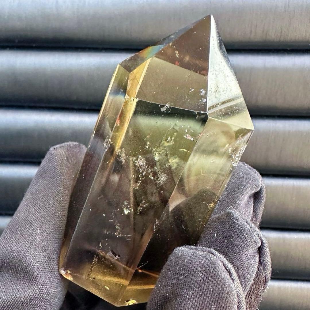 【開運 魔除】絶品❗️レインボー煙水晶スモーキーシトリン六角柱ファントムA1530