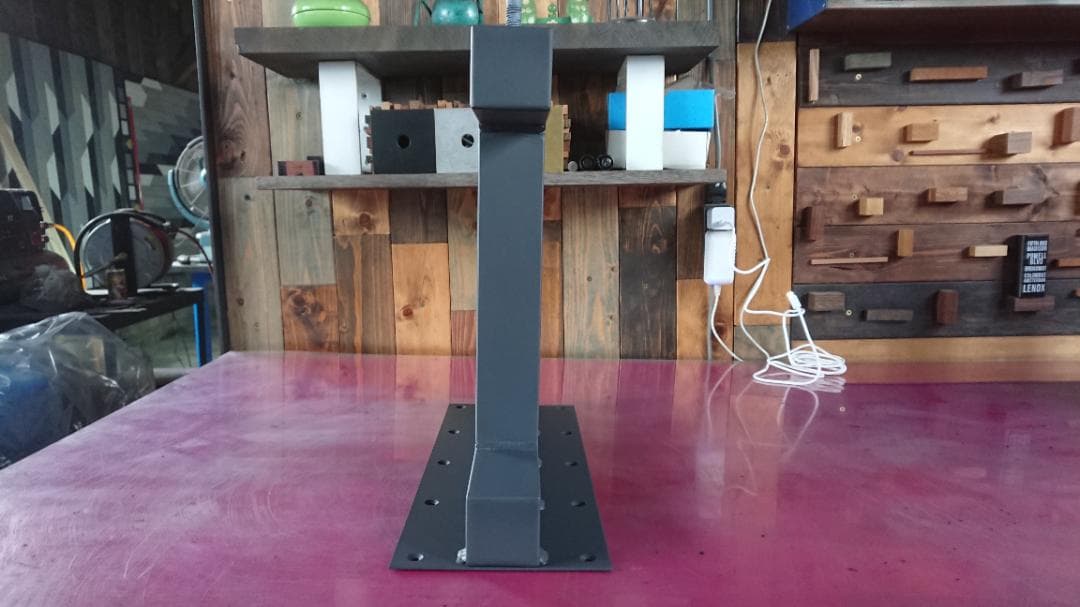 マットグレーでアイアンな極太鉄脚♪ 50×400×350mm π型 2脚ver.