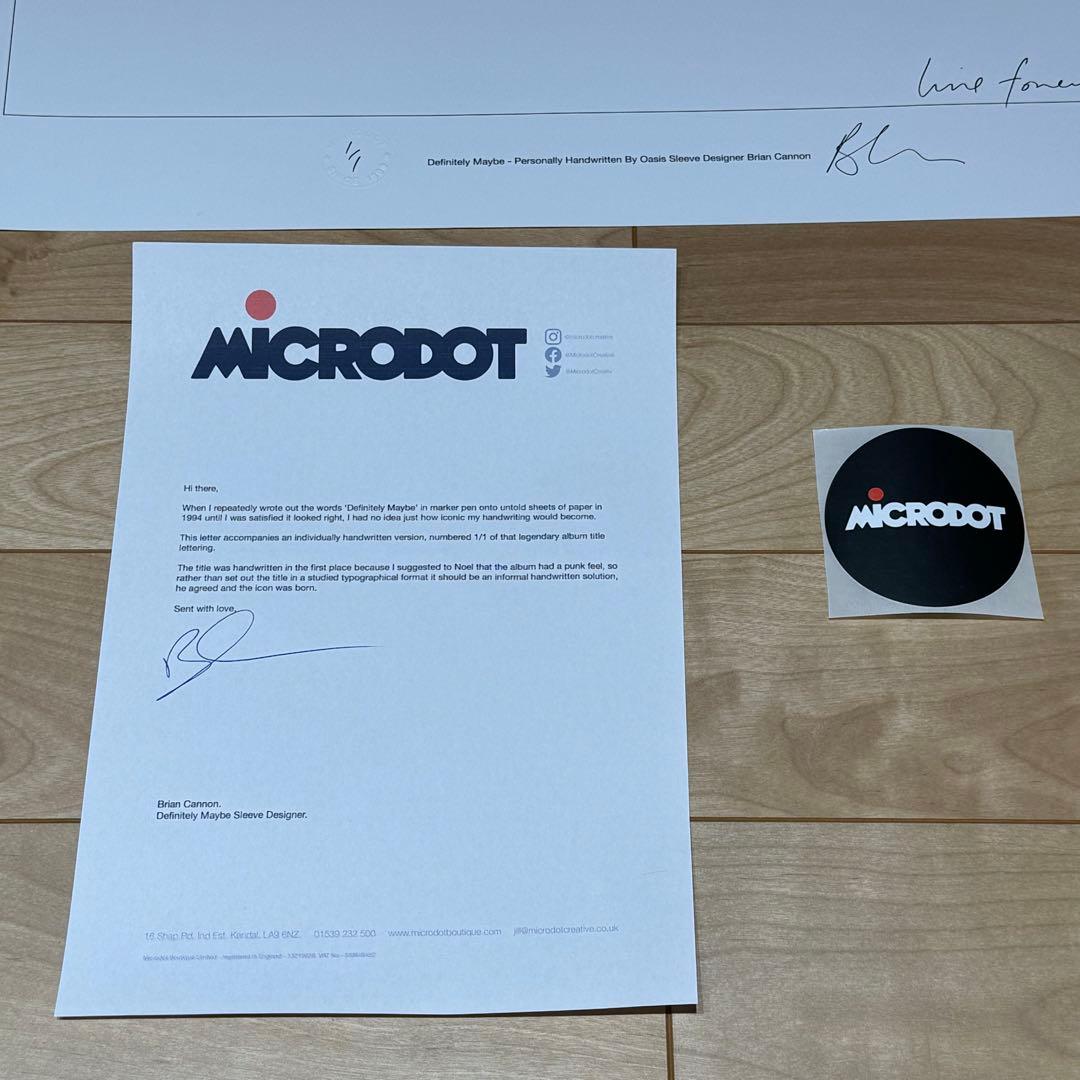 definitely maybe 直筆サイン OASIS ファーストアルバムロゴ
