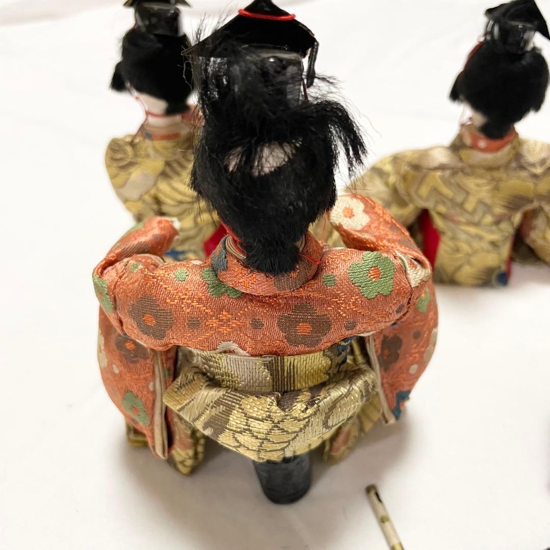 【アンティーク】雛人形 五人囃子 5体セット 道具付き 伝統工芸 時代物