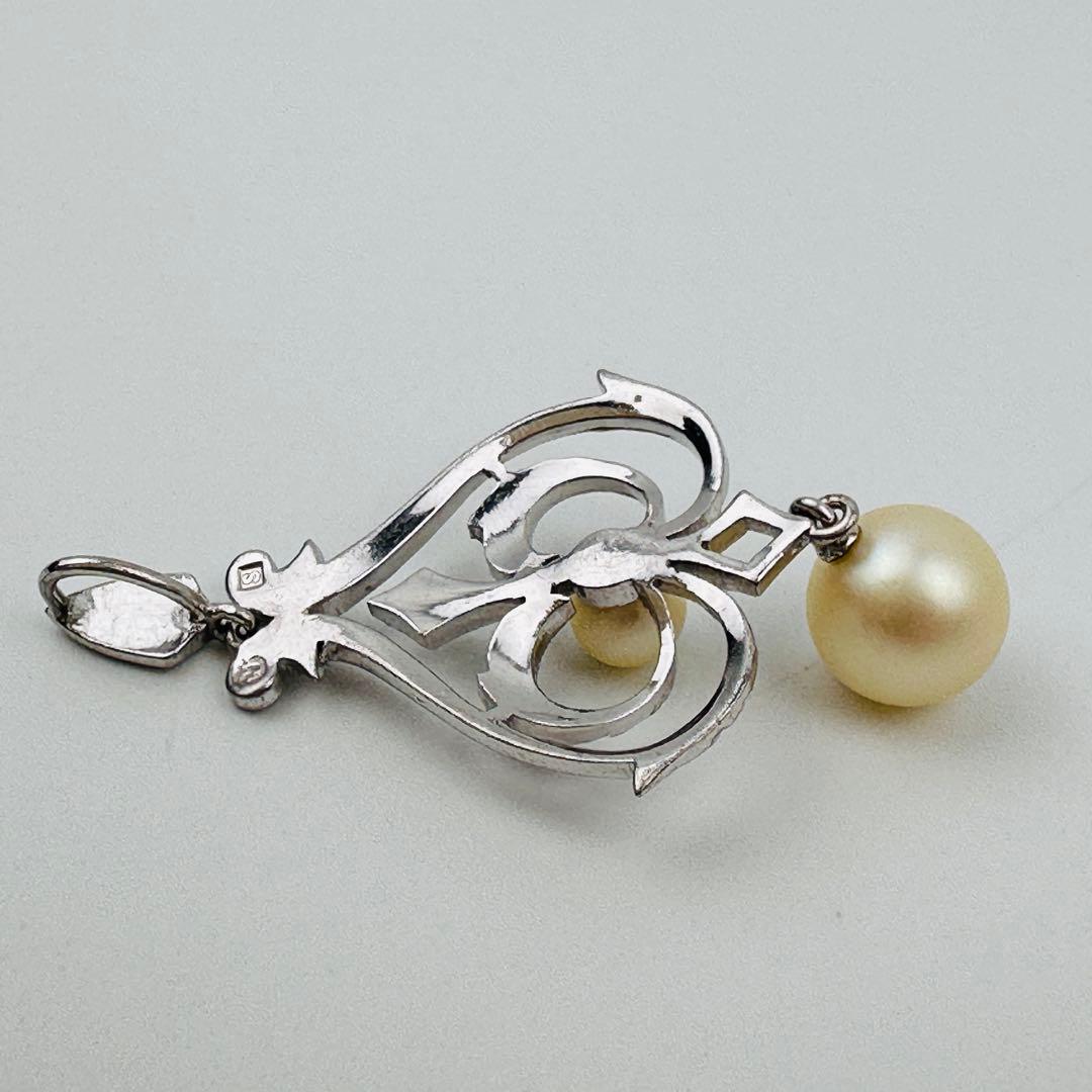 美品　ミキモト　シルバー パール ペンダントトップ 約3.5cm ネックレス