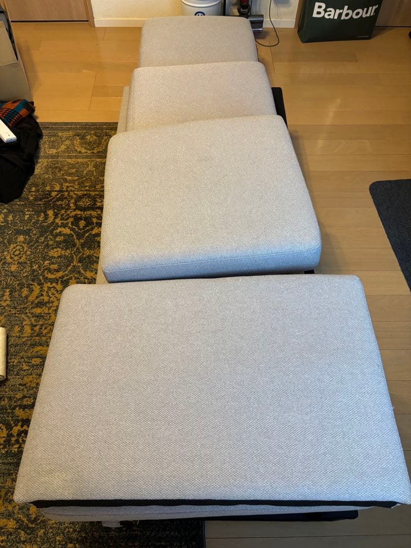 【ミ】グレー 3人掛けソファ ファブリック ソファ部分