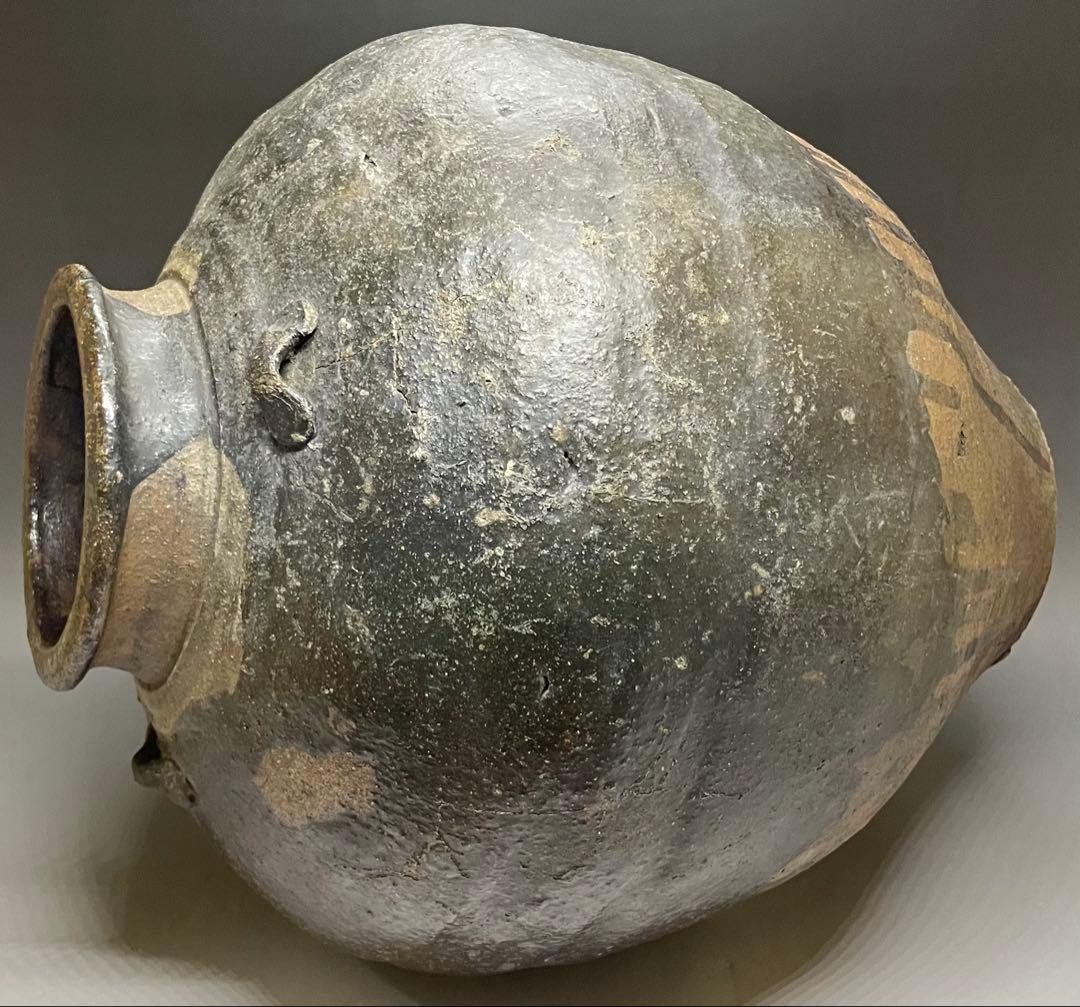 大壺　37cm 　古信楽焼　三耳壺　江戸時代　T.c543