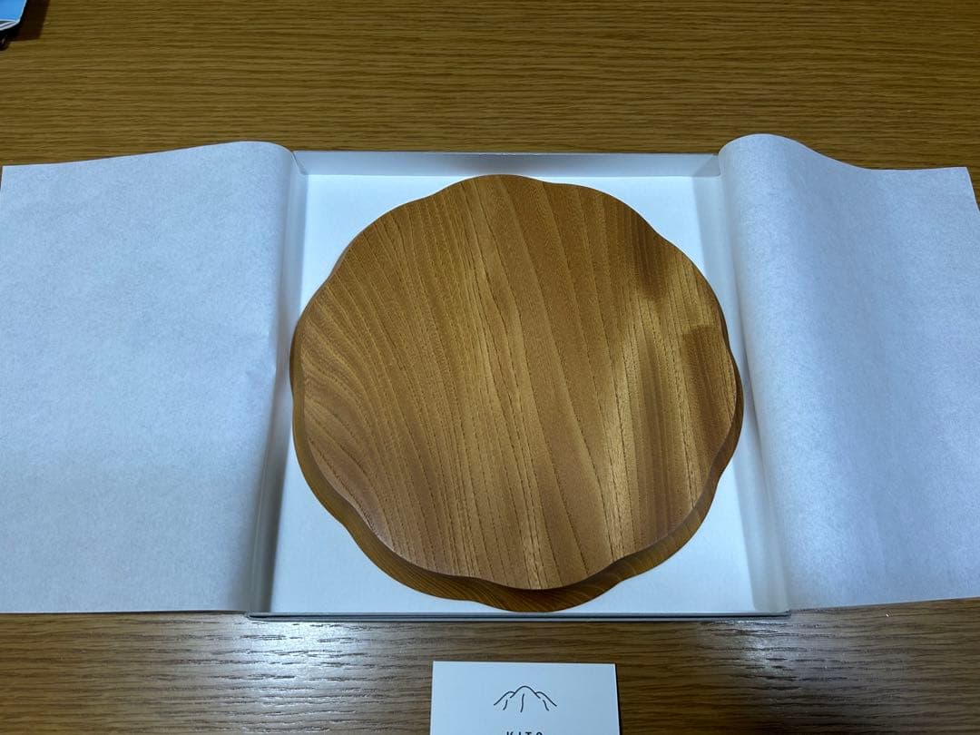 新品 四十沢木材 輪花盆 ケヤキ お盆 トレー 欅 KITO