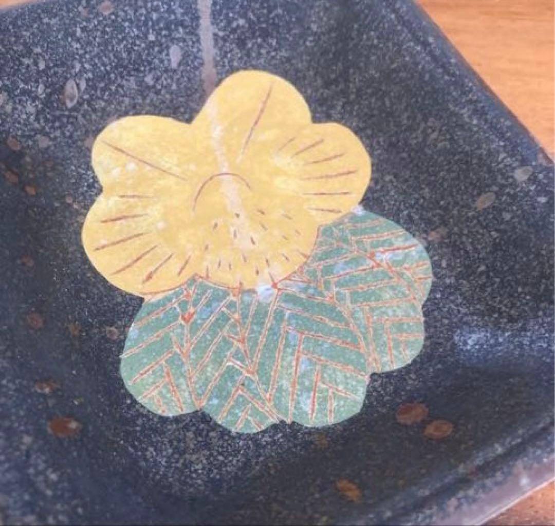 鹿児島睦　スクエア　小皿　約13×11㎝