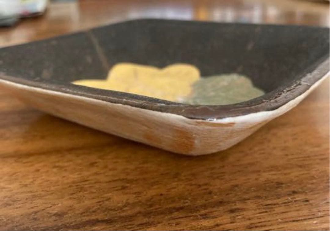 鹿児島睦　スクエア　小皿　約13×11㎝