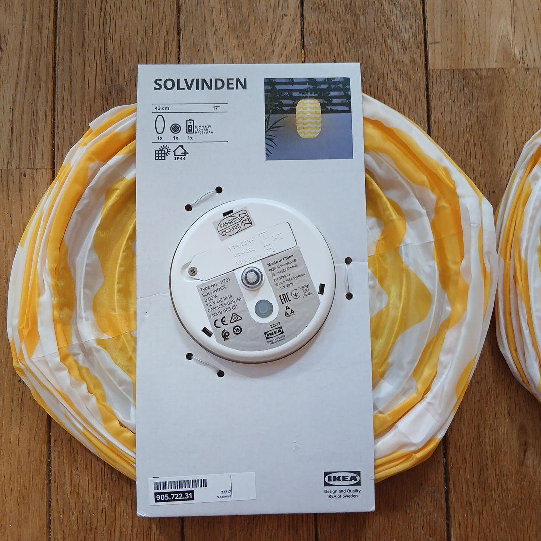 IKEA SOLVINDENLED 太陽電池式 ランプ 2個