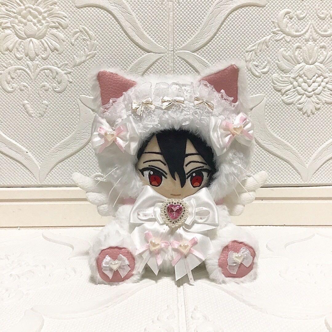 おすわり　ぬい服　16cm 着ぐるみ　白猫　ねこ　天使　あんスタ