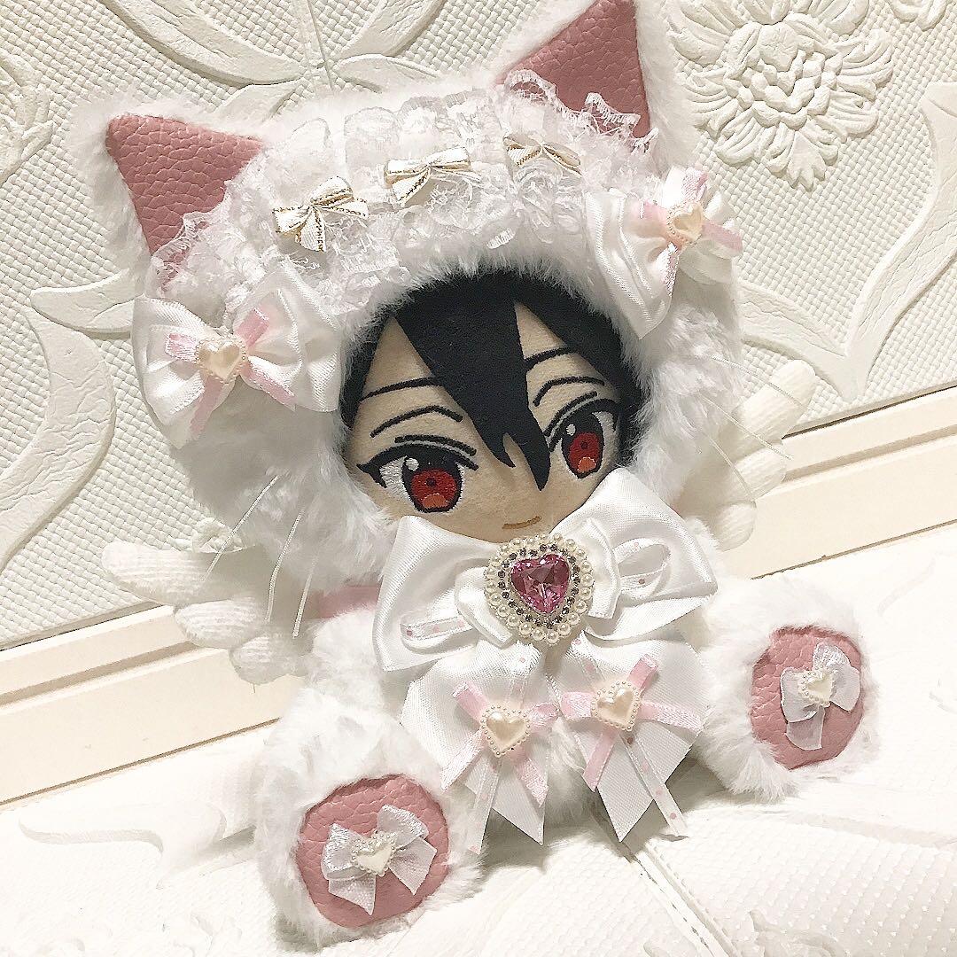 おすわり　ぬい服　16cm 着ぐるみ　白猫　ねこ　天使　あんスタ
