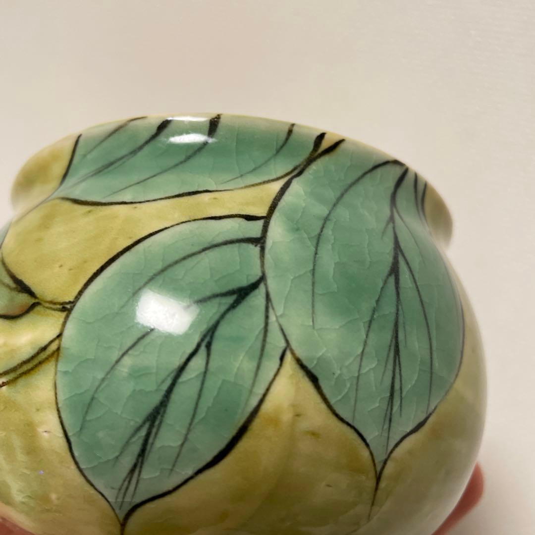 【Used・希少】京焼 清水焼 陶あん 京織部 がく紫陽花 中鉢 ヴィンテージ品