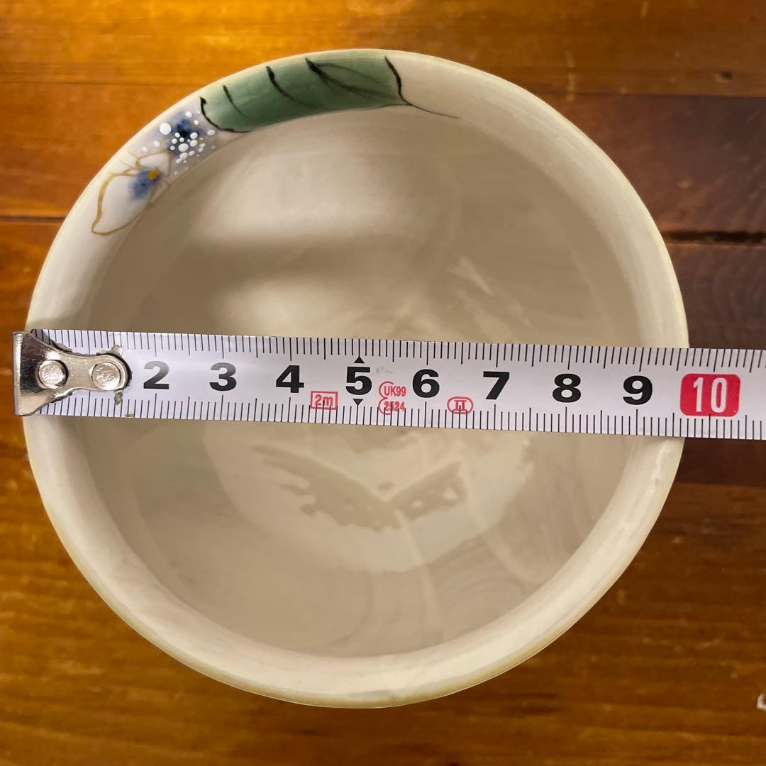 【Used・希少】京焼 清水焼 陶あん 京織部 がく紫陽花 中鉢 ヴィンテージ品