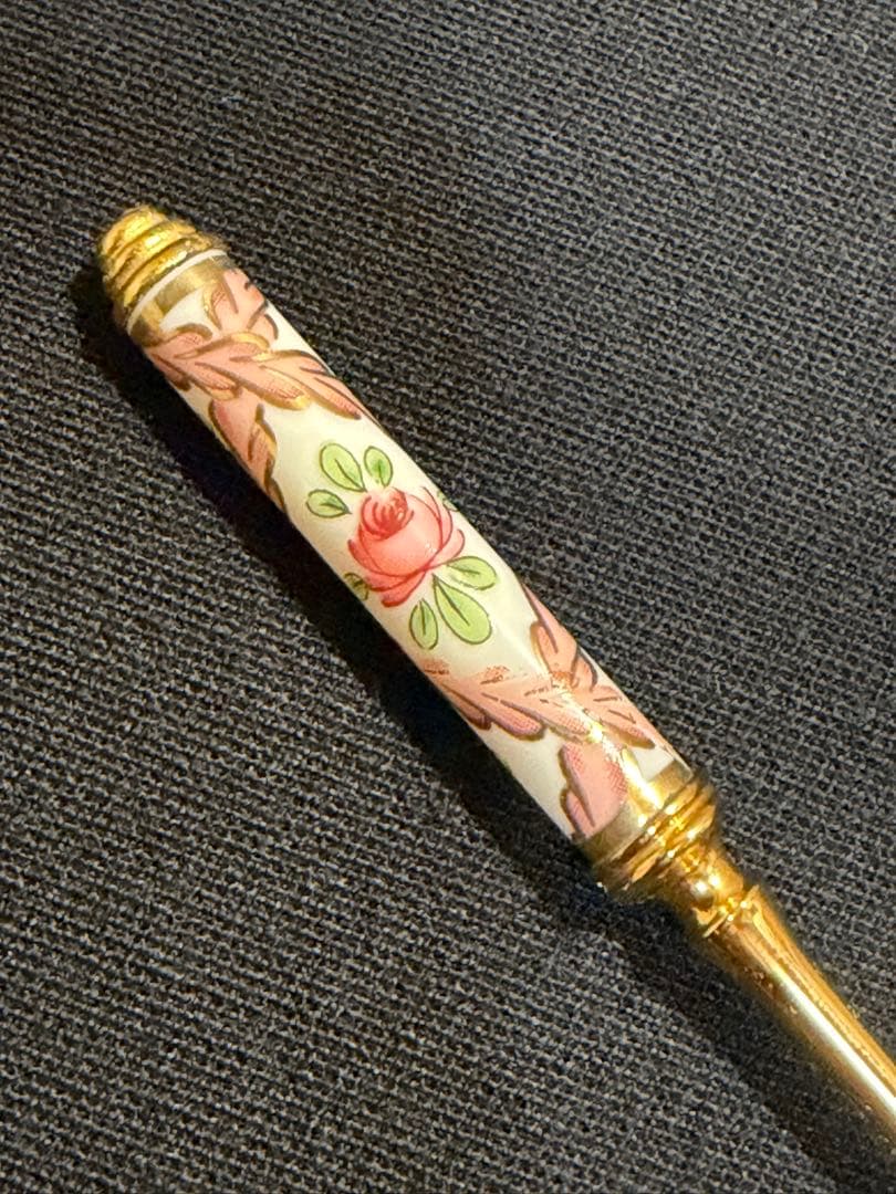 持ち手陶器　バラ柄　ゴールド　カトラリーセット 12本　高島屋