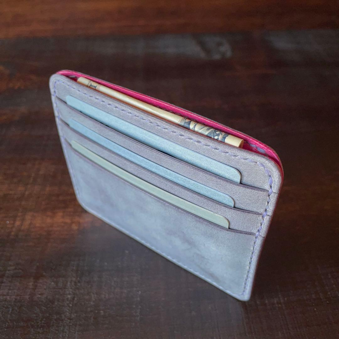 《小銭 ＆ カード》ミニマルレザーウォレット（Iris）コンパクト財布