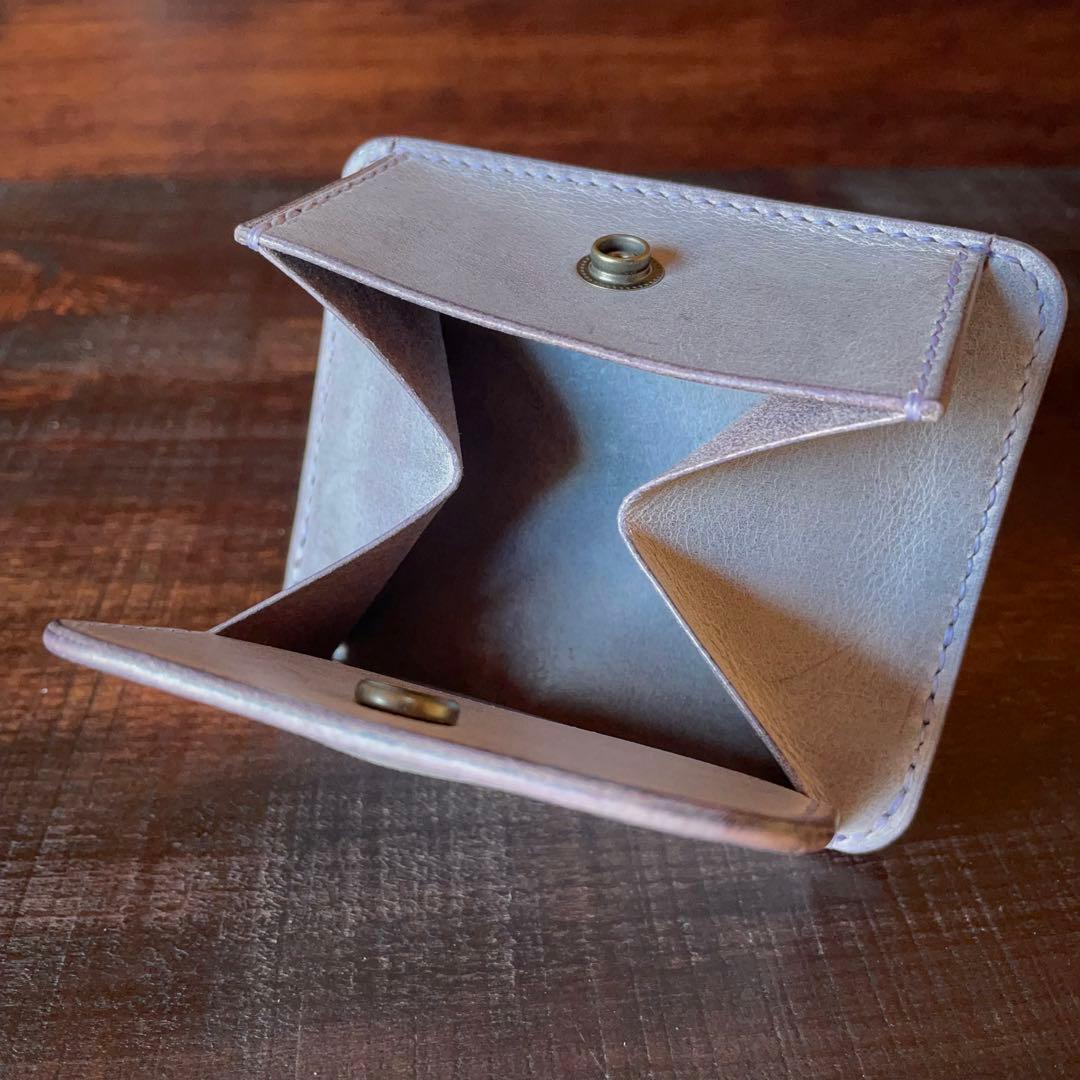 《小銭 ＆ カード》ミニマルレザーウォレット（Iris）コンパクト財布