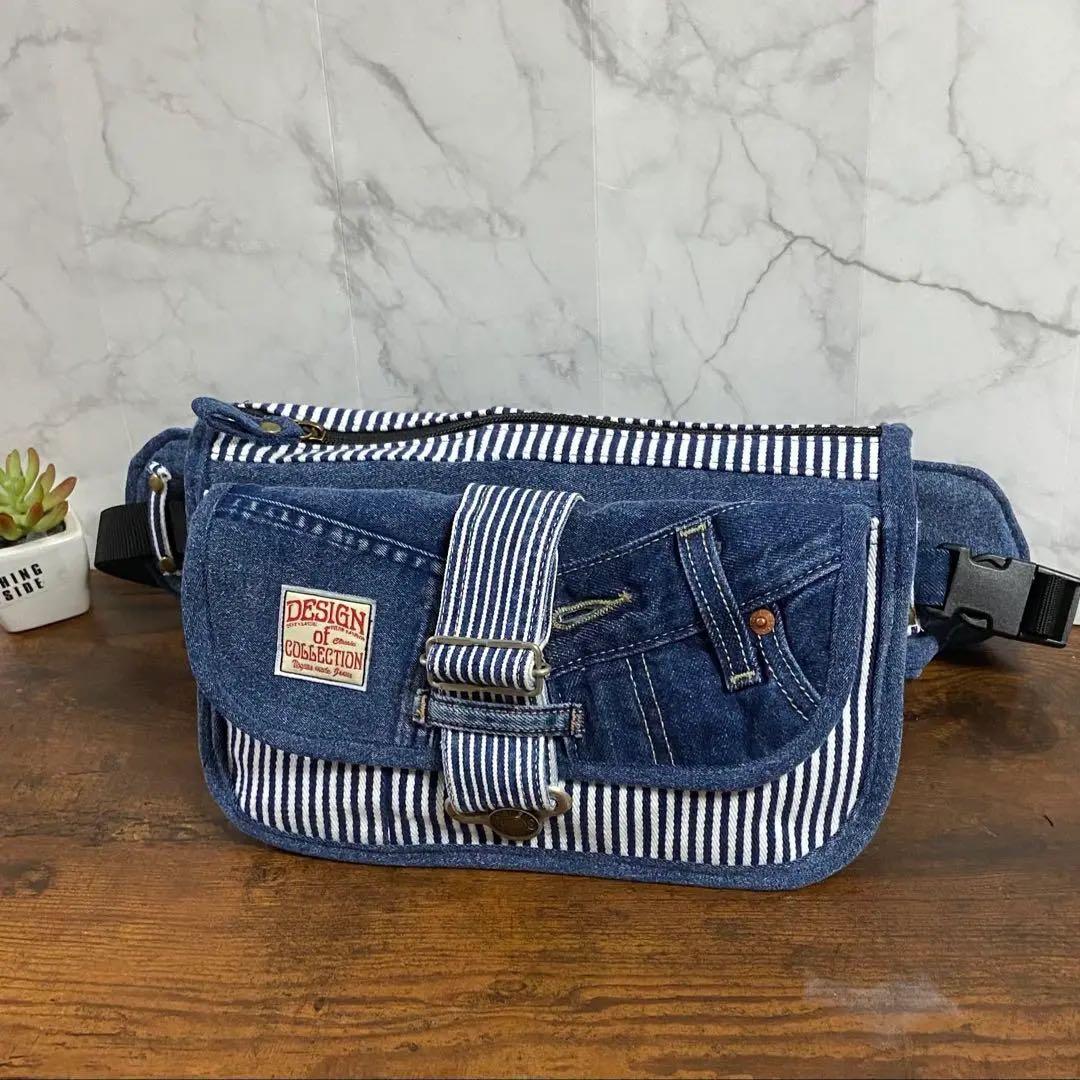 No.23 デニムリメイク【ウエストバッグ】ボディバッグ ハンドメイド