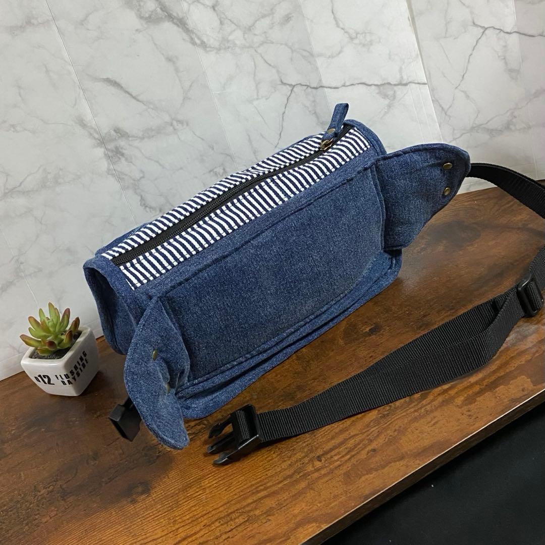 No.23 デニムリメイク【ウエストバッグ】ボディバッグ ハンドメイド