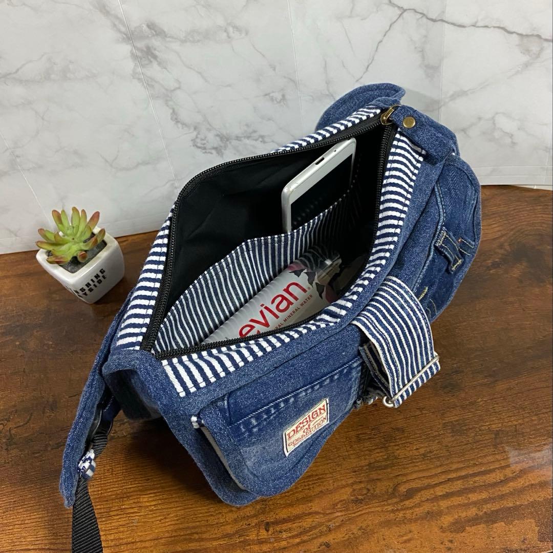 No.23 デニムリメイク【ウエストバッグ】ボディバッグ ハンドメイド