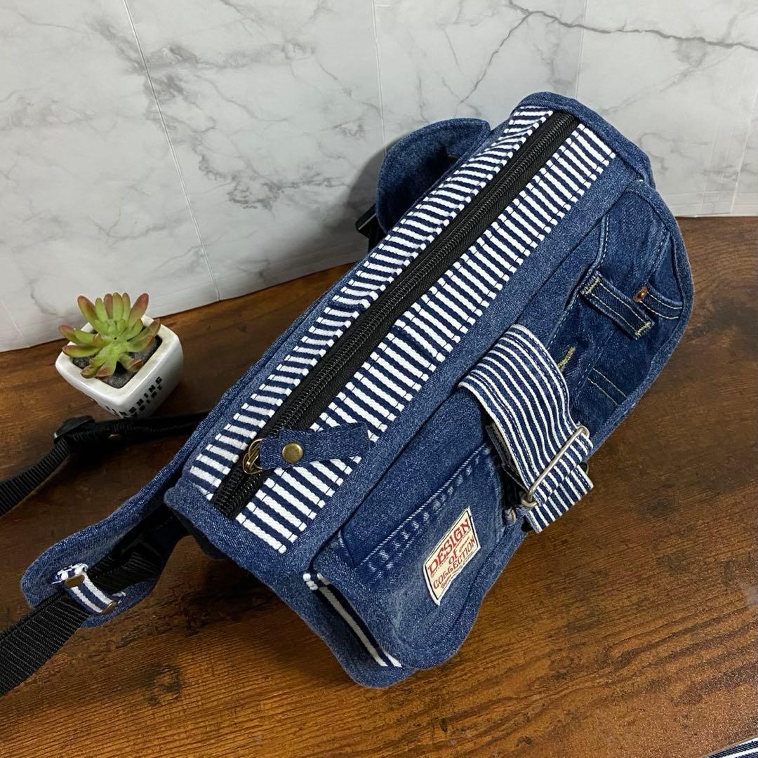 No.23 デニムリメイク【ウエストバッグ】ボディバッグ ハンドメイド