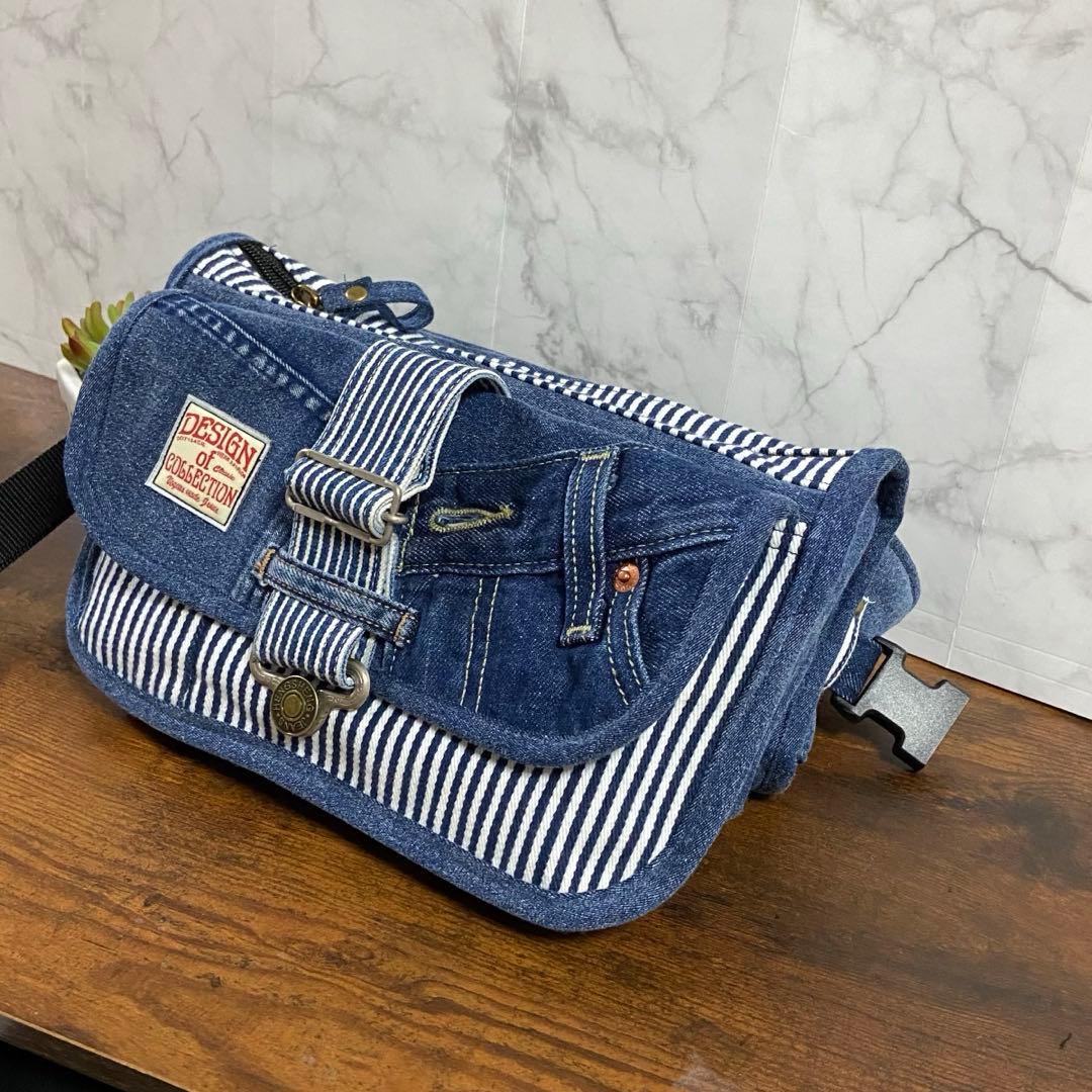 No.23 デニムリメイク【ウエストバッグ】ボディバッグ ハンドメイド