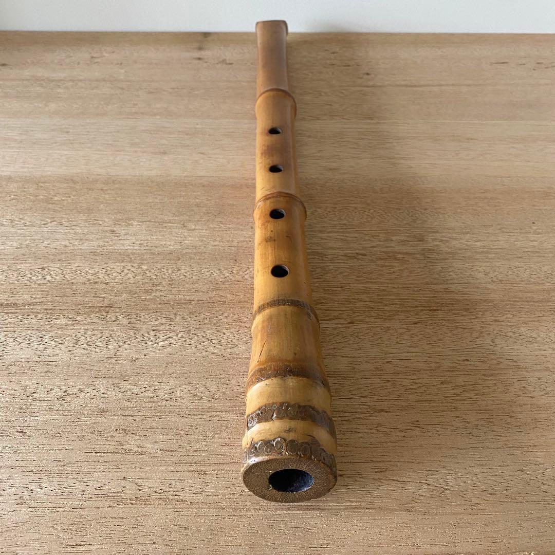秋月銘　尺八　しゃくはち　竹製　和楽器　2本継ぎ　1尺8寸