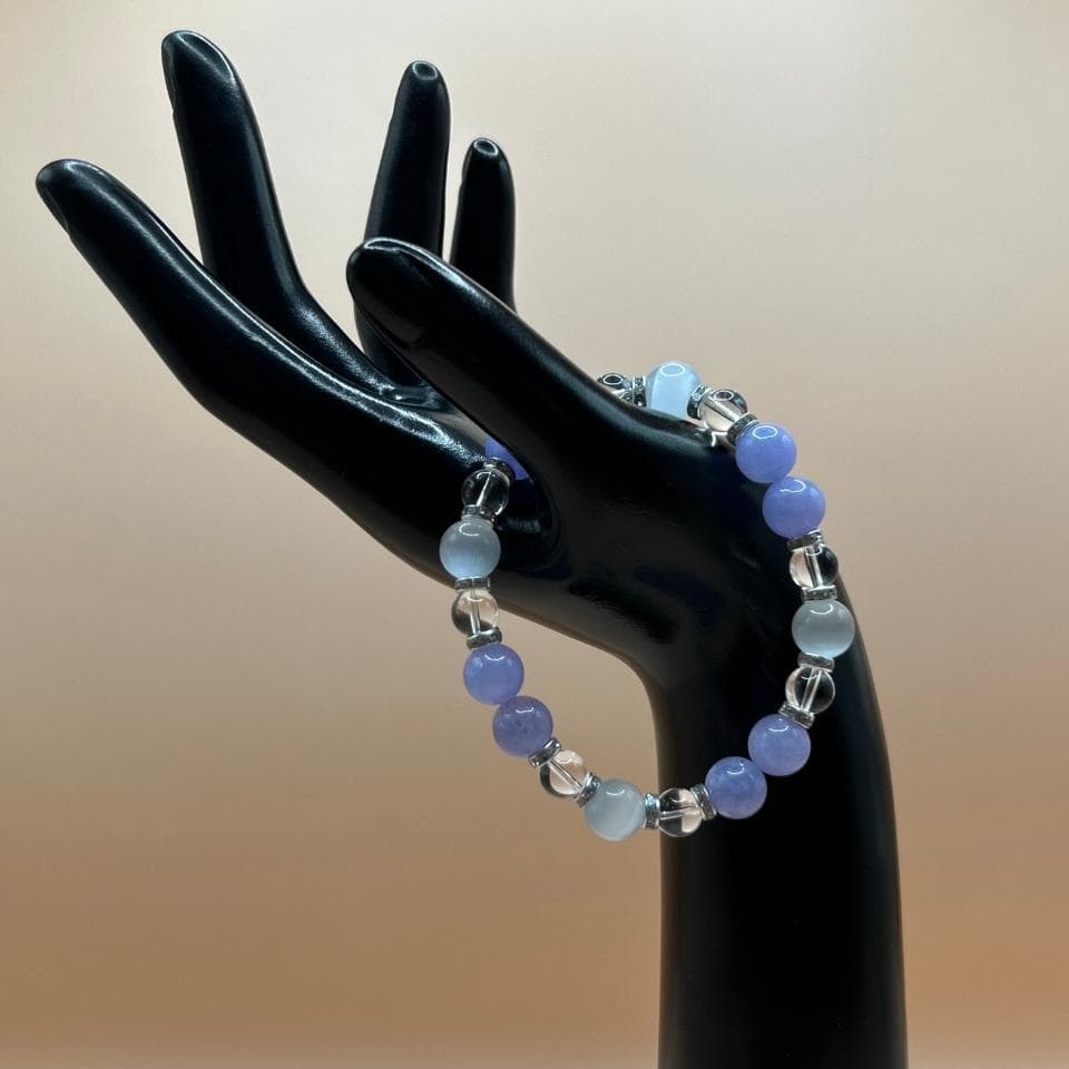 【月と海の癒し】ハーモニーブレスレット 〜ムーンストーン・アクアマリン・水晶〜