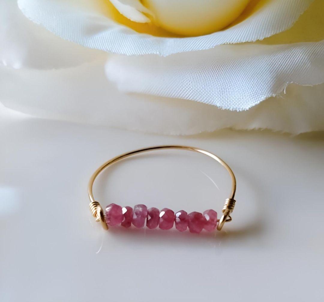 Kgf14 希少石 天然石 マダガスカル産 スターピンク サファイア リング