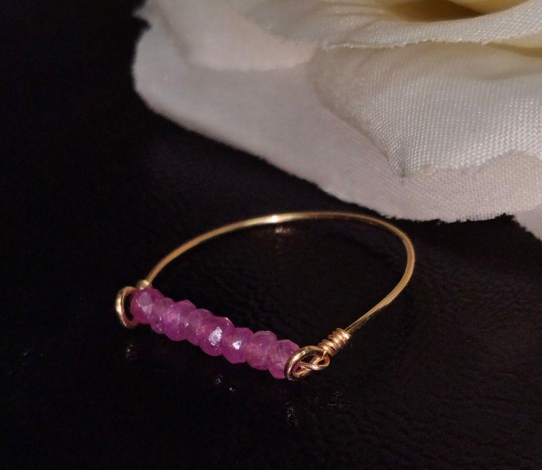 Kgf14 希少石 天然石 マダガスカル産 スターピンク サファイア リング