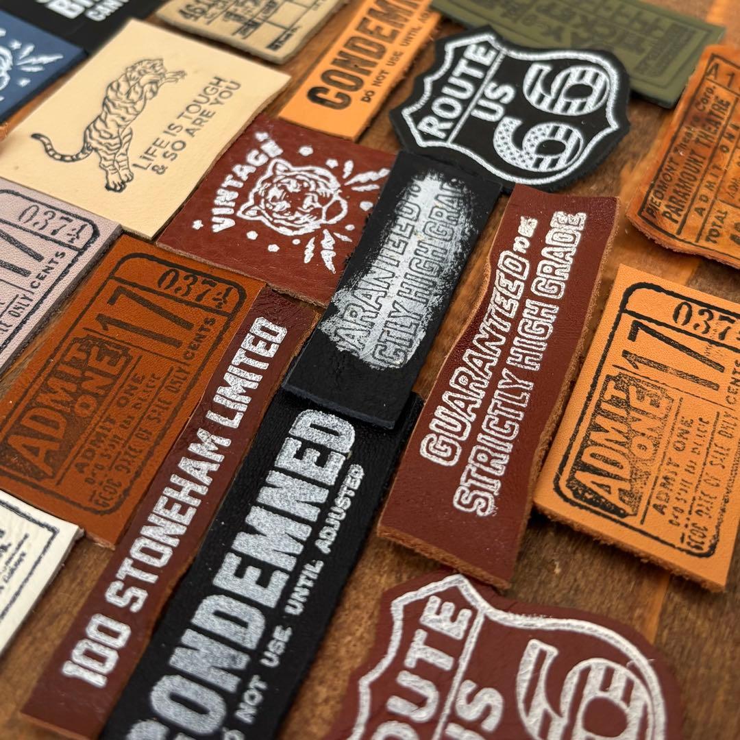 ビンテージ革タグ　レザータグセット　男前　チケット　ルート66 920