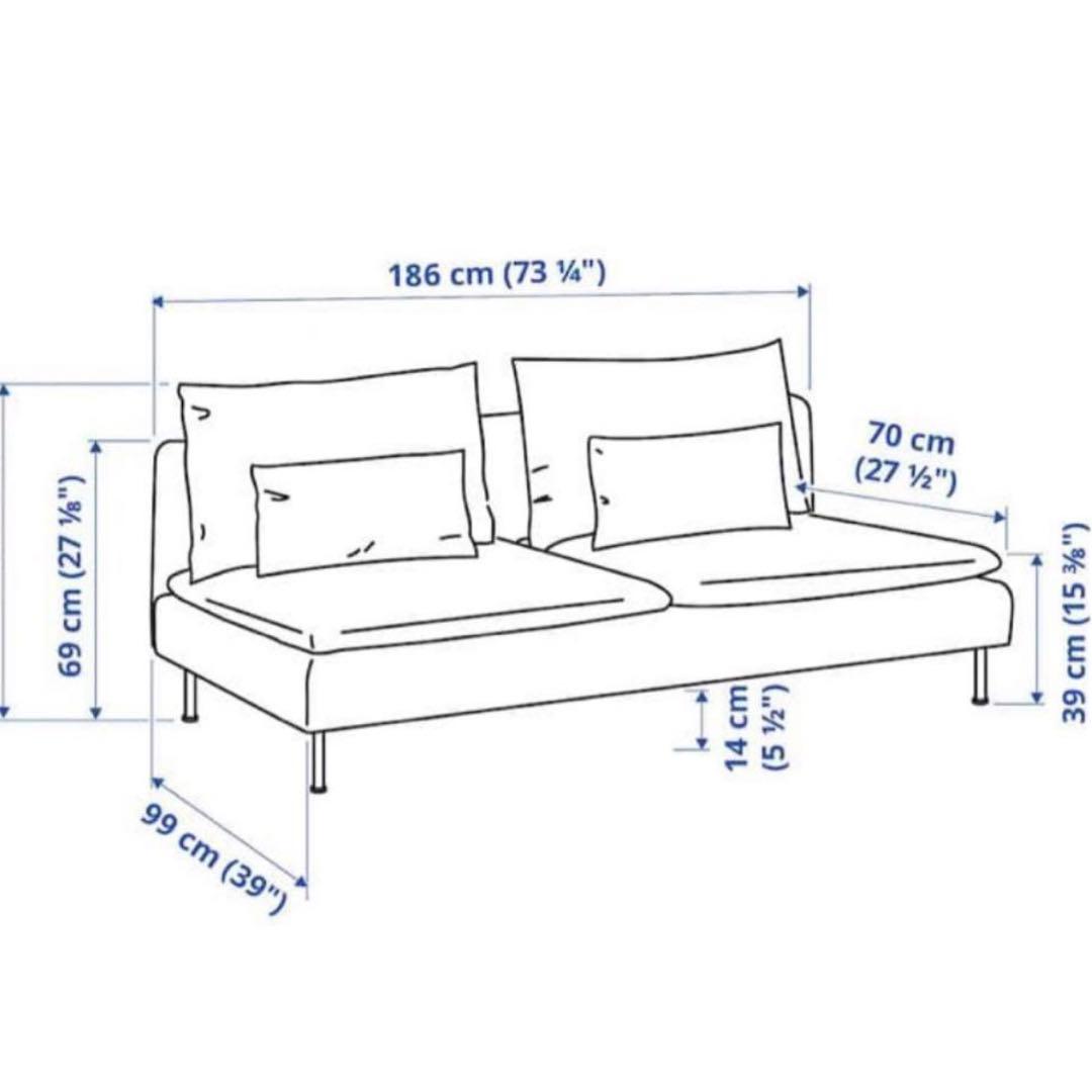 ★都内0円〜配送有り【希少色/廃盤】IKEA ソーデルハムン 3人掛け ホワイト