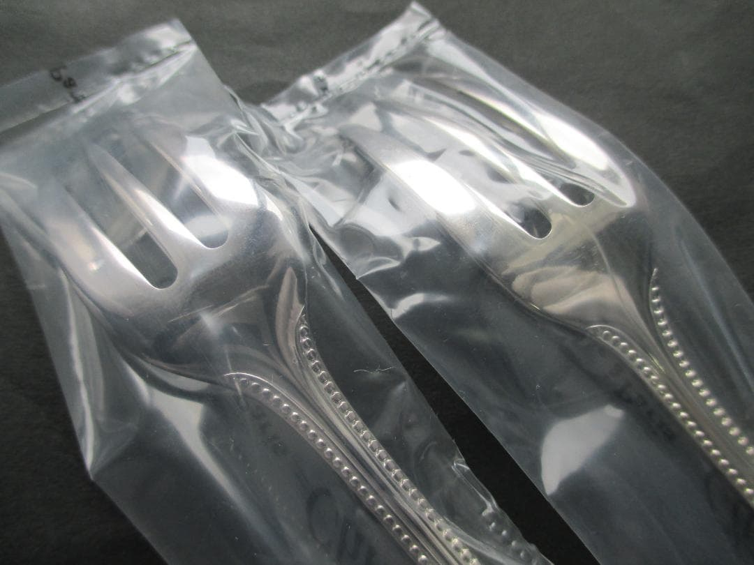 未使用極美品☆高級銀器クリストフルシルバー銀P　ケーキフォーク2本　人気のパール