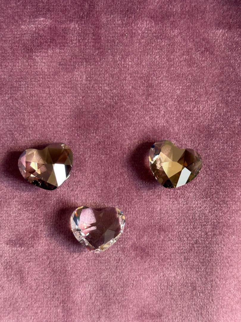 Swarovski ハート型クリスタル ガラス3個セット