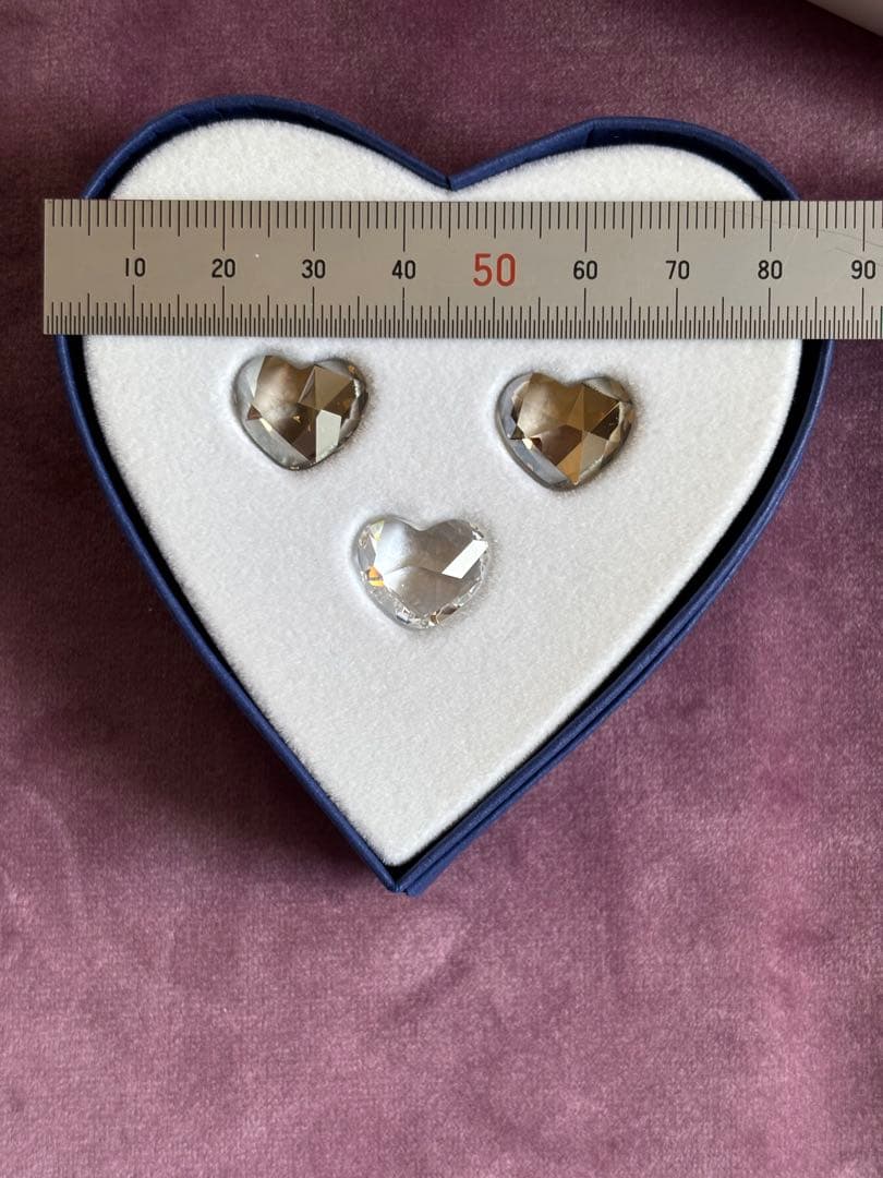 Swarovski ハート型クリスタル ガラス3個セット